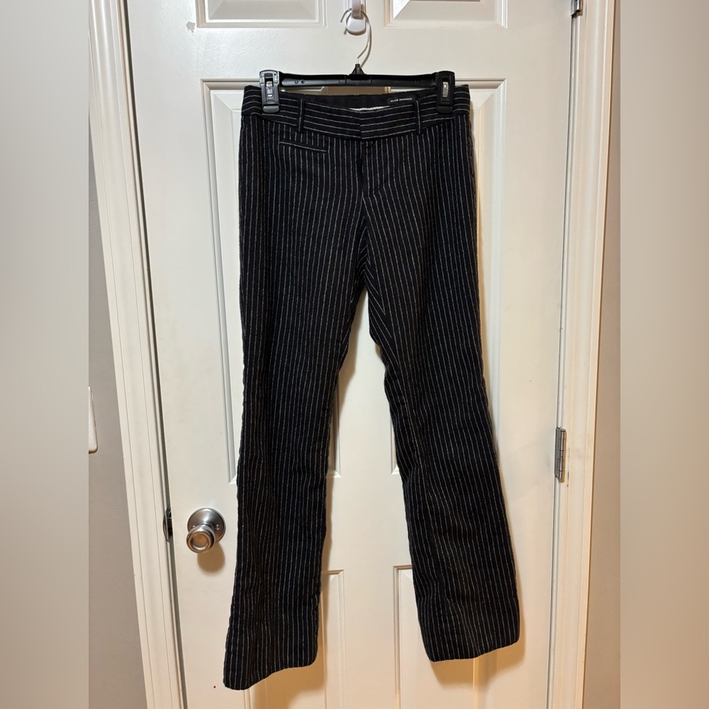 Club Monaco Black and White Pinstripe Wool Pants Size 2